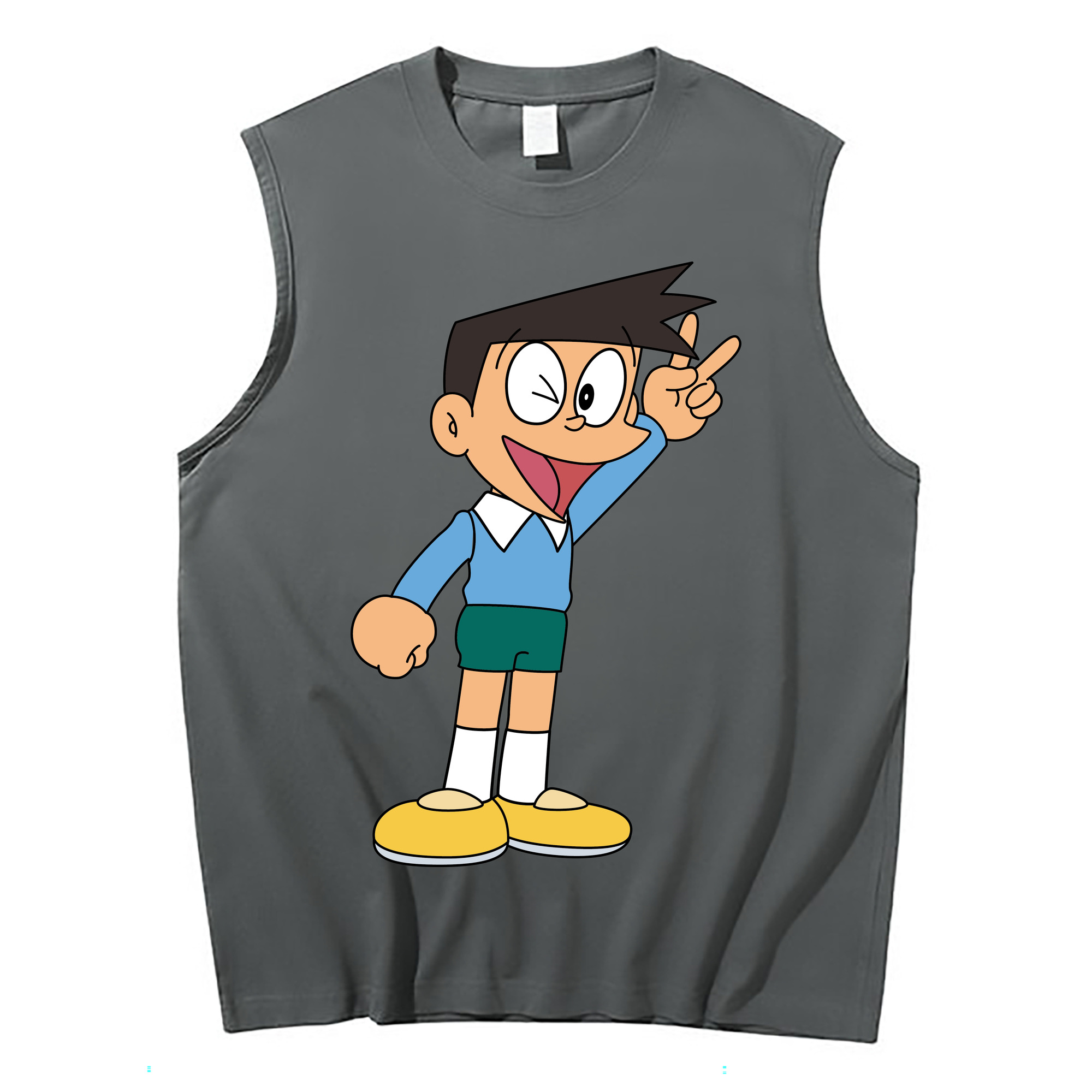 （画像用） ドラえもん 骨川 スネ夫 Doraemon Honekawa Suneo コットン100％タンクトップ（フロントプリント）